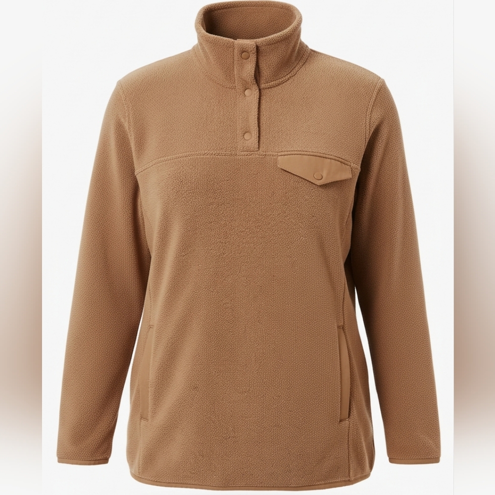 32 Degrees Heat Women's Midweight Snap Arctic Fleece Pullover Size Large